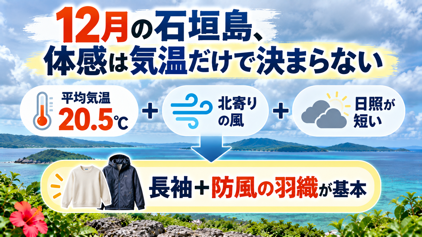 石垣島の12月は、気温より風と曇りで体感が決まる:天気と服装の見方